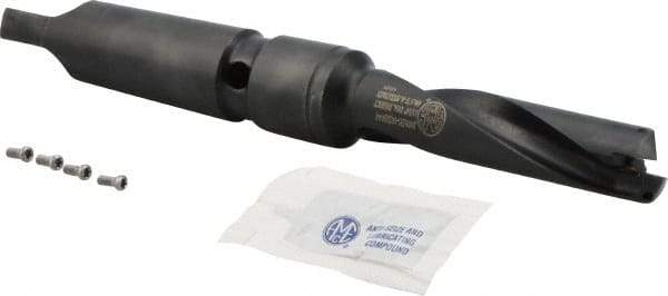 Allied Machine and Engineering - Series 0.5, 11/16" Max Diam, 3MT Taper Shank, Helical Flute Spade Drill - 2-1/2" Max Depth, 3-43/64" Body Length, 7-3/16" OAL, Standard Length, Through Coolant - Benchmark Tooling
