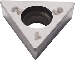 Seco - TCGW21.52 Grade CBN200 PCBN Turning Insert - Uncoated, 60° Triangle, 1/4" Inscr Circle, 3/32" Thick, 1/32" Corner Radius - Benchmark Tooling