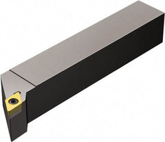 Sandvik Coromant - SDJC, Left Hand Cut, -3° Lead Angle, 3/4" Shank Height x 3/4" Shank Width, Neutral Rake Indexable Turning Toolholder - 4-1/2" OAL, DCMT 11 T3 08 Insert Compatibility, Series CoroTurn 107 - Benchmark Tooling