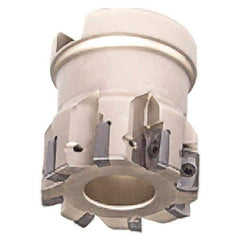 Iscar - 10 Inserts, 40mm Cut Diam, 22mm Arbor Diam, 7.7mm Max Depth of Cut, Indexable Square-Shoulder Face Mill - 0/90° Lead Angle, 40mm High, HP AN.. 0702.. Insert Compatibility, Series Heliplus - Benchmark Tooling