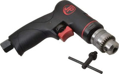 PRO-SOURCE - 1/4" Reversible Keyed Chuck - Pistol Grip Handle, 2,600 RPM, 4 CFM, 0.3 hp, 90 psi - Benchmark Tooling