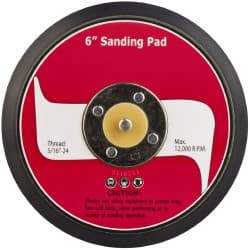 PRO-SOURCE - 6" Diam Hook & Loop Disc Backing Pad - 5/16" Shank Diam, 12,000 RPM - Benchmark Tooling