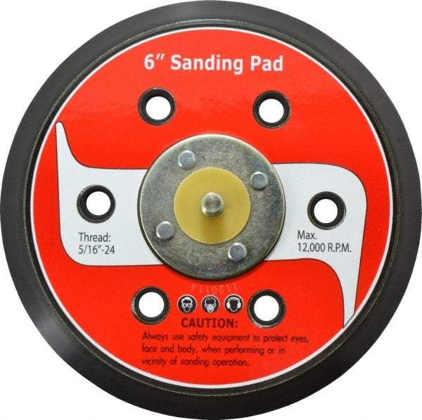 PRO-SOURCE - 6" Diam Hook & Loop Disc Backing Pad - 5/16" Shank Diam, 12,000 RPM - Benchmark Tooling