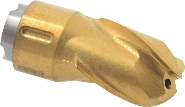 Seco - MP10 E03 Grade F40M Carbide Milling Tip Insert - TiAlN/TiN Finish, 3 Flutes, 3/8" Cutting Diam, 0.39" Depth of Cut, 0.74" Extension, 3/16" Cnr Rad - Benchmark Tooling