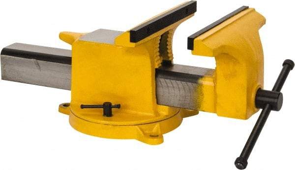 Gibraltar - 10" Jaw Width x 10" Jaw Opening Capacity, 4" Throat Depth, Bench & Pipe Combination Vise - 7/8 to 2-5/8" Pipe Capacity, Swivel Base, Bolt Down Attachment, Steel - Benchmark Tooling