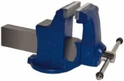 Gibraltar - 6" Jaw Width, 10" Opening Capacity, 6-1/4" Throat Depth, Ductile Iron Stationary Bench Vise - Bolt Down Base Attachment - Benchmark Tooling