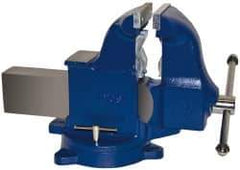 Gibraltar - 6" Jaw Width x 10" Jaw Opening Capacity, 7-1/2" Throat Depth, Bench & Pipe Combination Vise - 1/4 to 6" Pipe Capacity, Swivel Base, Bolt Down Attachment, Ductile Iron - Benchmark Tooling