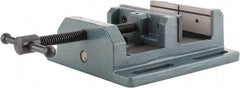 Wilton - 6" Jaw Opening Capacity x 2" Throat Depth, Horizontal Drill Press Vise - 6" Wide x 2" High Jaw, Stationary Base, Standard Speed, 8-1/2" OAL x 3.56" Overall Height, Cast Iron - Benchmark Tooling