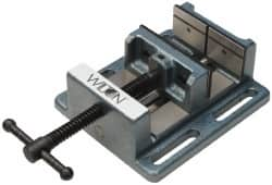 Wilton - 8" Jaw Opening Capacity x 2" Throat Depth, Horizontal Drill Press Vise - 8" Wide x 2" High Jaw, Stationary Base, Standard Speed, 11" OAL x 3.56" Overall Height, Cast Iron - Benchmark Tooling