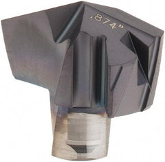 Iscar - Series ICP-2M, 0.874" Diam Grade IC908 140° Replaceable Drill Tip - Carbide, TiAlN Finish, 22 Seat Size, Through Coolant - Benchmark Tooling