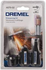 Dremel - 8 Piece Aluminum Oxide Garden/Lawn Mower/Chain Saw Sharpener, Gauge, Spacers, Wrench and Stones Kit - Benchmark Tooling