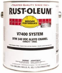 Rust-Oleum - 1 Gal White High Gloss Finish Alkyd Enamel Paint - 230 to 425 Sq Ft per Gal, Interior/Exterior, Direct to Metal, <340 gL VOC Compliance - Benchmark Tooling