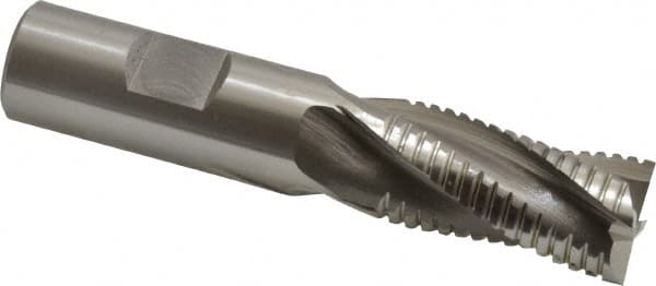 OSG - 3/4" Diam, 1-5/8" LOC, 4 Flute Cobalt Roughing & Finishing Square End Mill - Uncoated, 3-7/8" OAL, 3/4" Shank Diam, Weldon Shank, 30° Helix, Centercutting - Benchmark Tooling