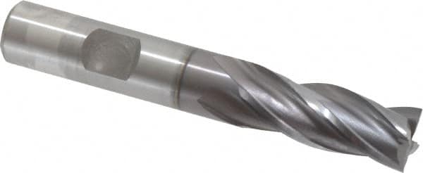 OSG - 1/2", 1-1/4" LOC, 1/2" Shank Diam, 3-1/4" OAL, 4 Flute, Cobalt Square End Mill - Single End, TiCN Finish, 30° Helix, Centercutting, Right Hand Cut, Series 541 - Benchmark Tooling