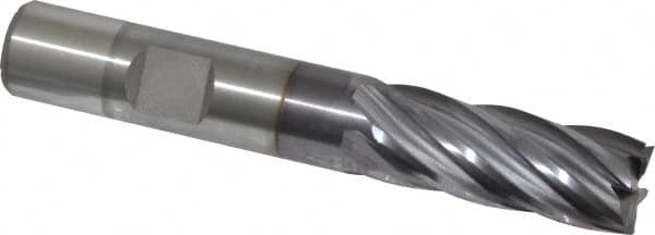 OSG - 1/2", 1-1/4" LOC, 1/2" Shank Diam, 3-1/4" OAL, 6 Flute, Cobalt Square End Mill - Single End, TiCN Finish, 30° Helix, Centercutting, Right Hand Cut, Series 541 - Benchmark Tooling