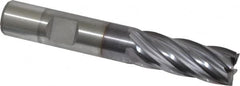 OSG - 1/2", 1-1/4" LOC, 1/2" Shank Diam, 3-1/4" OAL, 6 Flute, Cobalt Square End Mill - Single End, TiCN Finish, 30° Helix, Centercutting, Right Hand Cut, Series 541 - Benchmark Tooling