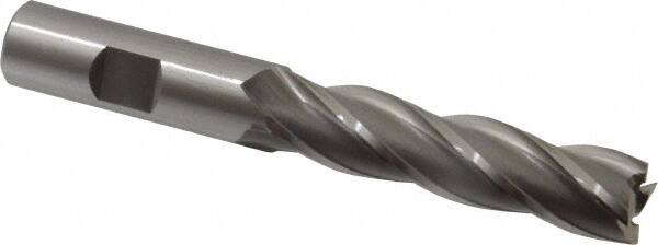 OSG - 5/8", 2-1/2" LOC, 5/8" Shank Diam, 4-5/8" OAL, 4 Flute, Cobalt Square End Mill - Single End, Uncoated, Spiral Flute, 30° Helix, Right Hand Cut, Right Hand Flute, Series 545 - Benchmark Tooling