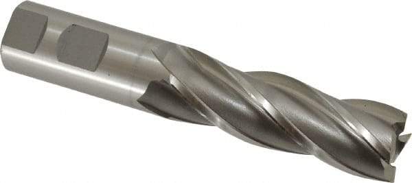 OSG - 1", 3" LOC, 1" Shank Diam, 5-1/2" OAL, 4 Flute, Cobalt Square End Mill - Single End, Uncoated, Spiral Flute, 30° Helix, Right Hand Cut, Right Hand Flute, Series 547 - Benchmark Tooling