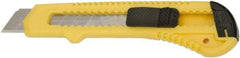 Ability One - Snap Utility Knife - 5-5/8" Steel Blade, Yellow Plastic Handle - Benchmark Tooling