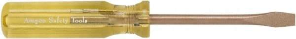 Ampco - 215mm OAL Standard Slotted Screwdriver - 120mm Blade Length, Round Shank, Acetate Handle - Benchmark Tooling