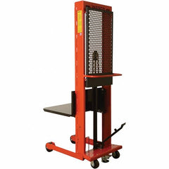 Wesco Industrial Products - 1,000 Lb Capacity, 80" Lift Height, Steel Stacker Manually Operated Lift - Benchmark Tooling