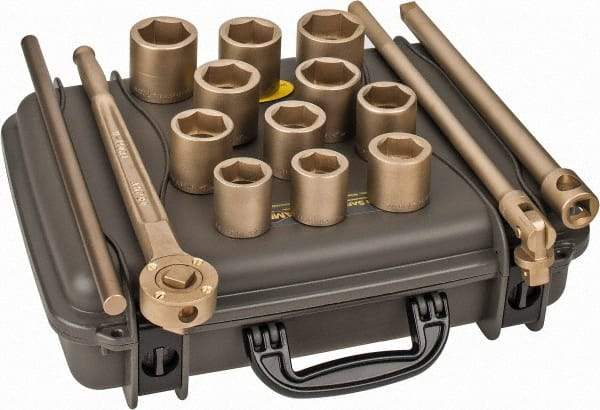 Ampco - 15 Piece 3/4" Drive Socket Set - 6 Points, 1-5/16" to 2" Range, Inch Measurement Standard - Benchmark Tooling