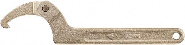 Ampco - 1-1/4" to 3" Capacity, Aluminum Bronze Finish, Adjustable Pin Spanner Wrench - 8" OAL - Benchmark Tooling