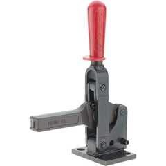 De-Sta-Co - 2,749 Lb Holding Capacity, Vertical Handle, Manual Hold Down Toggle Clamp - 74° Handle Movement, 147° Bar Opening, Solid Bar, Flanged Base, Oxide Finish, Forged Alloy Steel - Benchmark Tooling