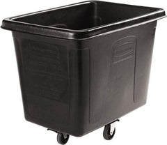 Rubbermaid - 500 Lb Load Capacity, 16 Cu Ft, 12.9 Bushels, Cube Truck - 31" Wide x 43-3/4" Long x 37" High, Black - Benchmark Tooling