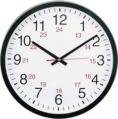 UNIVERSAL - 11-1/2 Inch Diameter, White Face, Dial Wall Clock - Analog Display, Black Case, Runs on AA Battery - Benchmark Tooling