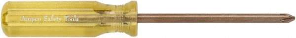 Ampco - #0, 6" OAL, Standard Phillips Screwdriver - 2-23/64" Blade Length, Round Shank, Acetate Handle - Benchmark Tooling