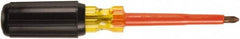 Ampco - #2, 8-1/4" OAL, Insulated Phillips Screwdriver - 4-9/64" Blade Length, Round Shank, Acetate with Rubber Grip Handle - Benchmark Tooling