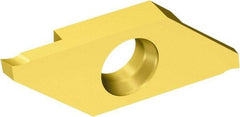 Sandvik Coromant - MACR3 MAC 1025 Grade, 0.0787" Cutting Width, Carbide Cutoff Insert - 20° Right Hand Lead Angle, 0.002" Cnr Rad, TiN/TiAlN Coated - Benchmark Tooling