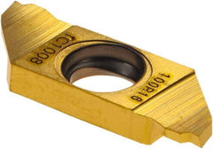 Iscar - SCIR22100 IC1008 Grade, 0.0394" Cutting Width, Carbide Cutoff Insert - 16° Right Hand Lead Angle, TiAlN/TiN Coated, Single End - Benchmark Tooling
