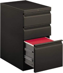 Hon - 15" Wide x 28" High x 22-7/8" Deep, 3 Drawer Mobile Pedestal - Steel, Charcoal - Benchmark Tooling