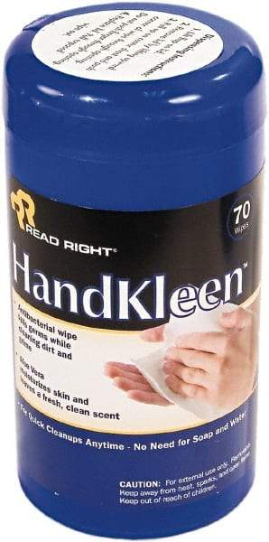 READ RIGHT - Pre-Moistened Hand Cleaning Wipes - Pop-Up, 6-1/2" x 5-1/2" Sheet Size, White - Benchmark Tooling