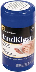 READ RIGHT - Pre-Moistened Hand Cleaning Wipes - Pop-Up, 6-1/2" x 5-1/2" Sheet Size, White - Benchmark Tooling