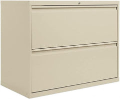 ALERA - 36" Wide x 29" High x 19-1/4" Deep, 2 Drawer Lateral File with Lock - Steel, Putty - Benchmark Tooling