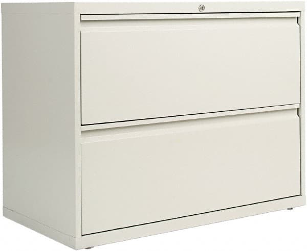 ALERA - 36" Wide x 29" High x 19-1/4" Deep, 2 Drawer Lateral File with Lock - Steel, Light Gray - Benchmark Tooling