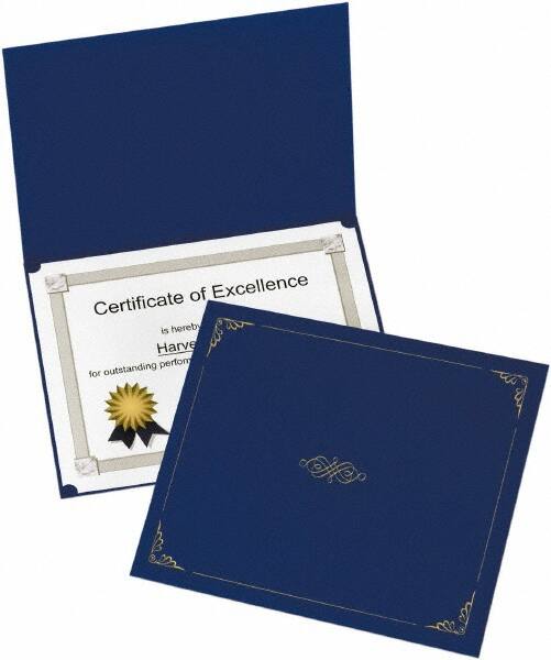 OXFORD - 5 Piece Dark Blue Document Holders-Certificate/Document - 9-3/4" High x 12-1/2" Wide - Benchmark Tooling