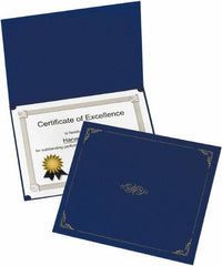 OXFORD - 5 Piece Dark Blue Document Holders-Certificate/Document - 9-3/4" High x 12-1/2" Wide - Benchmark Tooling