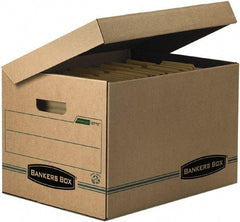 BANKERS BOX - 1 Compartment, 12 Inch Wide x 15 Inch Deep x 10 Inch High, File Storage Box - Paper, Kraft and Green - Benchmark Tooling