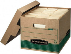 BANKERS BOX - 1 Compartment, 12 Inch Wide x 15 Inch Deep x 10 Inch High, File Storage Box - Paper, Kraft and Green - Benchmark Tooling