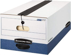 BANKERS BOX - 1 Compartment, 15 Inch Wide x 24 Inch Deep x 10 Inch High, File Storage Box - Paper, White and Blue - Benchmark Tooling