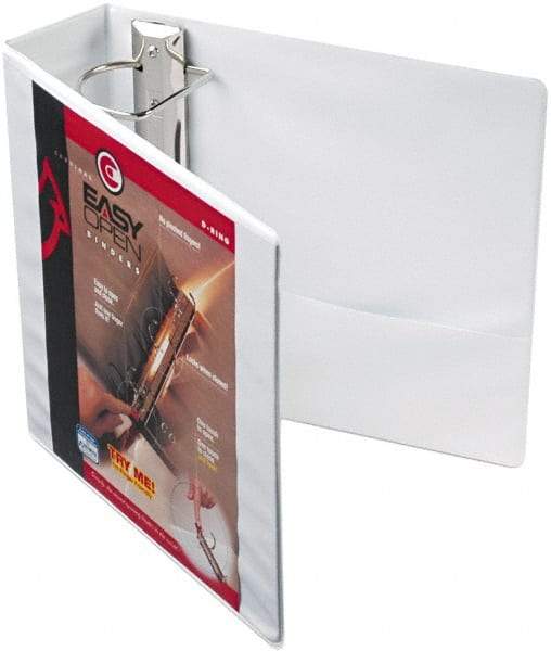 Cardinal - 3" Sheet Capacity, 8-1/2 x 11", View Ring Binder - Vinyl, White - Benchmark Tooling