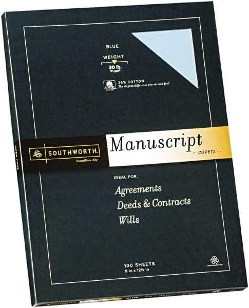 Southworth - 12-1/2" Long x 9" Wide Manuscript Cover - Blue - Benchmark Tooling