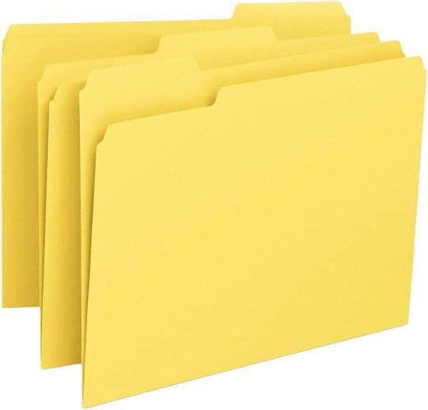 Samsill - 8-1/2 x 11", Letter Size, Yellow, File Folders with Top Tab - 11 Point Stock, 1/3 Tab Cut Location - Benchmark Tooling