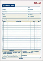 TOPS - 50 Sheet, 5-9/16 x 7-15/16", Purchase Order Book - White - Benchmark Tooling