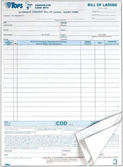 TOPS - 50 Sheet, 8-1/2 x 11", Bill of Lading - White - Benchmark Tooling