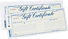 REDIFORM - 25 Sheet, 8-1/2 x 3-2/3", Gift Certificates - White - Benchmark Tooling